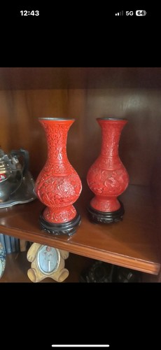Coppia vasi decorativi rossi - 2,