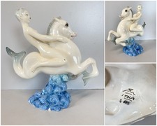 SCULTURA MAIOLICA Zaccagnini FANCIULLA CAVALLUCCIO MARINO Walt Disney # A683 '50