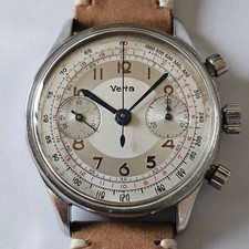 VETTA-HERMETIQUE-ACCIAIO-RUOTA A COLONNE-VALJOUX 22-OVERSIZE (38 MM)-FULL SET