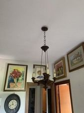 lampadario Classico 4 Luci In Legno