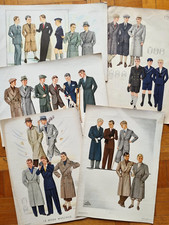 Moda Anni 30 Giovane Uomo Ragazzo Figurino Abito Eleganza  1933 1934 1935