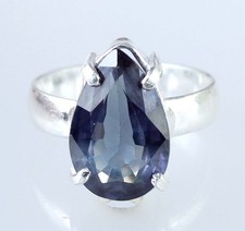 Anello da uomo certificato gemme pera zaffiro che cambia colore naturale...