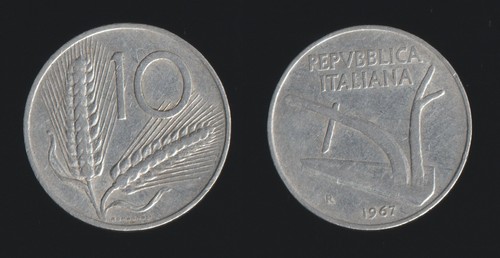 Lire 1967 spighe - 10, e