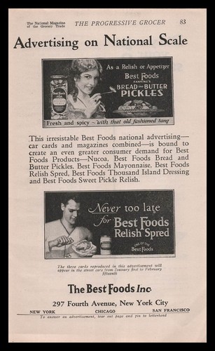 Pubblicità 1929 berst foods - pubblicità,