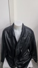 men's black leather coat