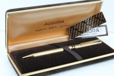 Aurora Marco Polo Penna Sfera Argento Massiccio Vermeil 925/°°° Italy 1980s