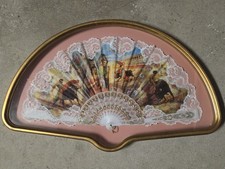 STUPENDO ANTICO VENTAGLIO IN VENTAGLIERA VINTAGE FIRMATO 