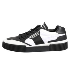 Scarpe DOLCE & GABBANA sneakers basse MIAMI nere e bianche in pelle EU40,5 / US7,5