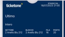 Biglietto concerto ultimo San Siro 18 luglio