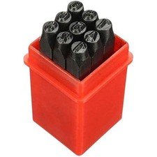 Boxonly Set di 9 punzoni in metallo da 4 mm, con codice digitale (l7A)