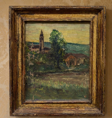 Antico dipinto olio - su, tela
