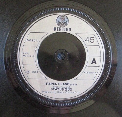 Status quo paper plane - plane, (7"