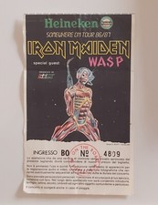 Biglietto ticket Concerto Iron Maiden + Wasp Somewhere on Tour 86/87 Italy RARE