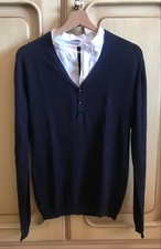 Maglia collo camicia Versace Jeans Couture - Blu e Bianco - Tg. S - 8/10 - Shirt