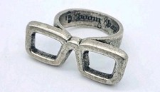ANELLO RING A FORMA DI OCCHIALI-DESIGN BOOM BAP-TRAP/HIP-HOP-BIGIOTTERIA-VINTAGE
