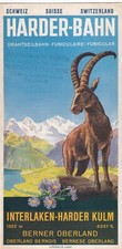 HARDER BAHN INTERLAKEN - Harder Kulm - vecchio prospetto di viaggio pubblicit...