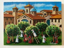 Ulisse "RACCOLTA DELLE MELE" Olio su Tavola 18X24 Archivio Generale