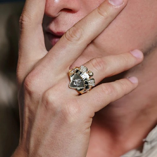 Anello massonico argento - in,