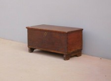 Cassapanca panca contenitore in legno di noce e castagno, '800 - H 42 cm!