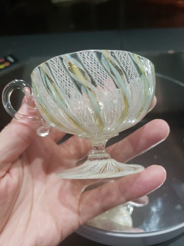 Tazza manico piedi vetro