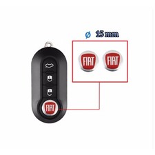 2 LOGO CHIAVE FIAT ROSSO EMBLEMA STEMMA FREGIO 15 MM BRAVO PUNTO TIPO PANDA 500