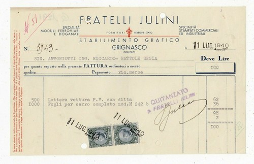 Fattura grignasco tipografia - grignasco,