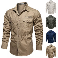 Camicia uomo cotone militare