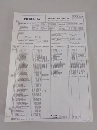 Fogli catalogo ricambi - fogli,