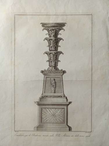 Incisione antica candelabro - antica,