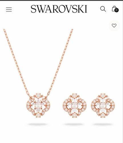 Swarovski una set pink gold