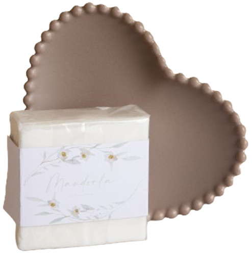 Set piattino cuore tortora - , +