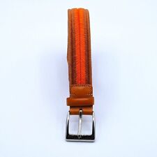 Cintura Unisex Stefano Corsini intreccio Elastico Arancio - Nocciola H 3,5 cm