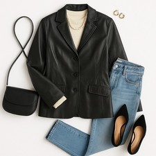 Giacca blazer vera pelle