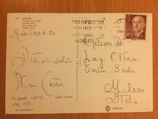 Cartolina autografa di Giuseppe Carta