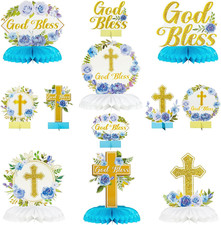 Centrotavola a nido d'ape blu