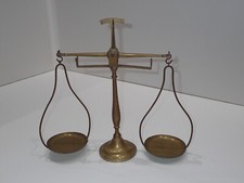 BILANCIA A PIATTI PER FARMACISTI O PREZIOSI IN OTTONE VINTAGE EPOCA '40/'50 (2)