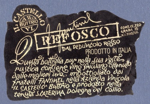 Wine label refosco dovegna - wine,