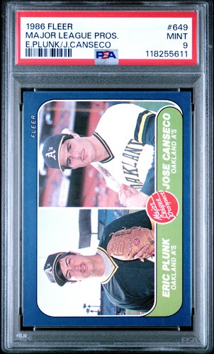 1986 fleer plunk canseco - 1986, e.plunk/j.canseco