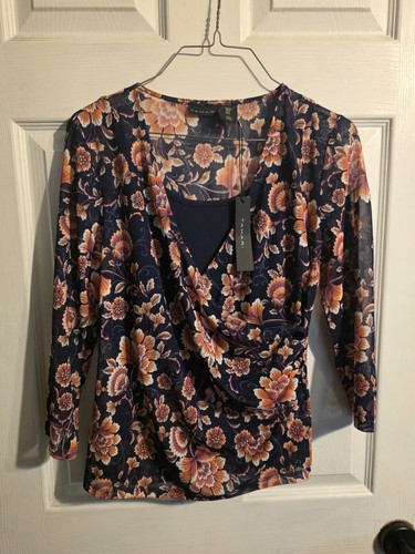 Tahari blusa top pezzi finto - pezzi,