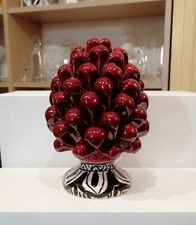 Pigna In Ceramica Di Caltagirone Dipinto A Mano Colore Bordo' H. 17