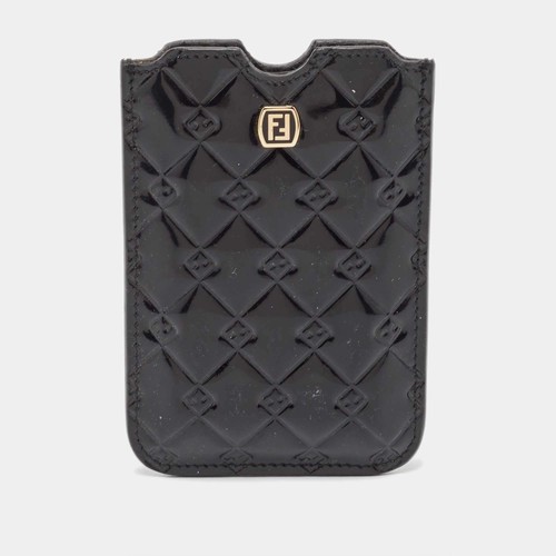 Fendi black embossed patent - fendi,