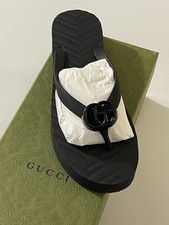 Gucci Black Rubber Thong
