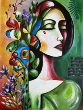 quadro donna allo specchio