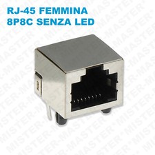 RJ-45 CONNETTORE ETHERNET A SALDARE PRESA FEMMINA 8 PIN A 90°  SENZA LED 8P8C