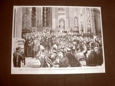 Roma 16 ottobre 1876 Papa Pio IX in sedia gestatoria attraversa San Pietro Lazio