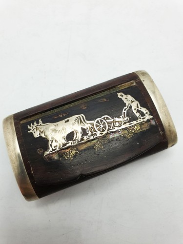 Antica snuff box legno con - legno,