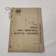 ALFA ROMEO Giulia 2000 Montreal Alfetta Alfasud Attrezzatura specifica 1973