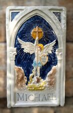 SAN MICHELE ARCANGELO TERRACOTTA INVETRIATA  30X19 cm circa  APPENDERE MURARE