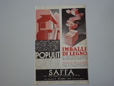 advertising Pubblicità 1937 SAFFA POPULIT IMBALLI DI LEGNO