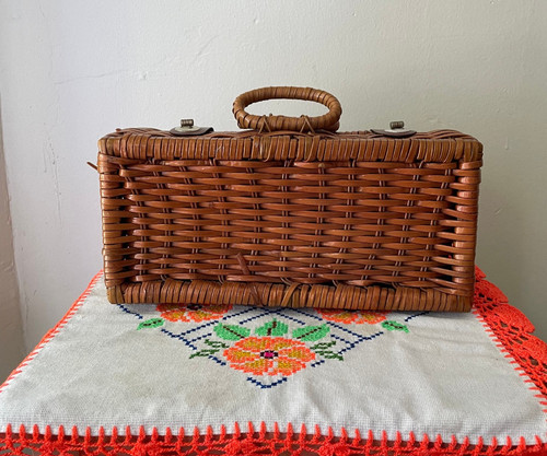 Borsa cestino vimini vintage - borsa,